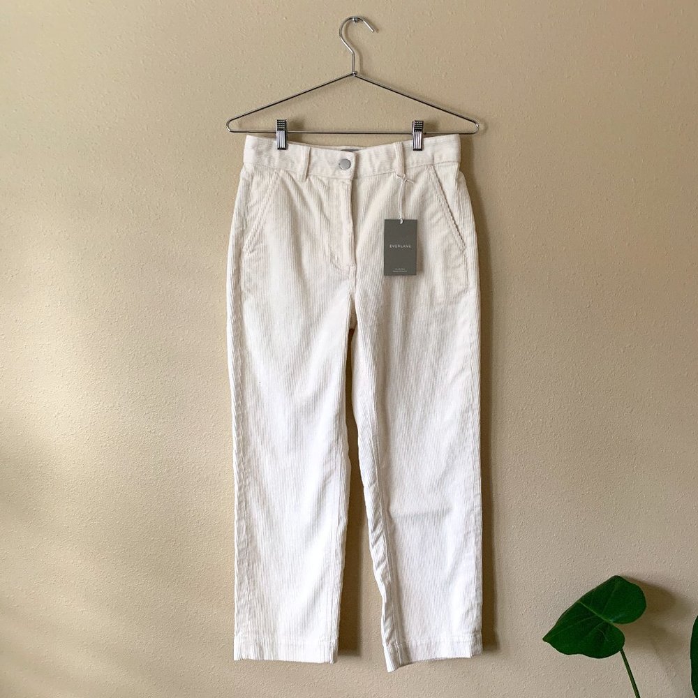 everlane straight crop pant in cream / sz 4 (fits s-m)